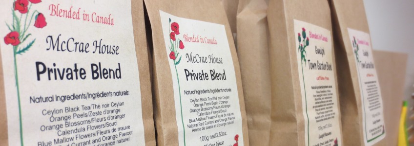 McCrae House Private Blend tea packages