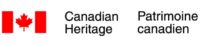Canadian Heritage logo. There is a red and white Canadian flag beside the black text that reads Canadian Heritage, Patrimoine Canadien
