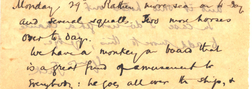 Detail of a handwritten letter with illegible words.