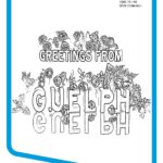 Guelph Museums Colouring Pages cover. Sample from a Greeting from Guelph postcard.