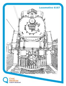 Locomotive 6167 colouring page