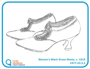 Women's Black heeled dress shoes colouring page