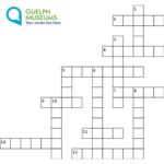Blank crossword puzzle. Guelph Museums logo is in the top left corner