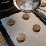 Laura's Carraway Cookies - Demonstration - rolled and pressed cookies on a baking sheet