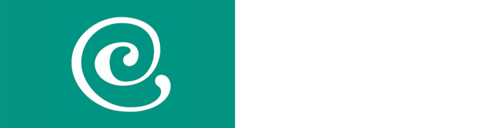 Guelph Chamber Choir's new logo. The graphic is a white c on an emerald green background. The c extends arouund the letter and circles around the c.