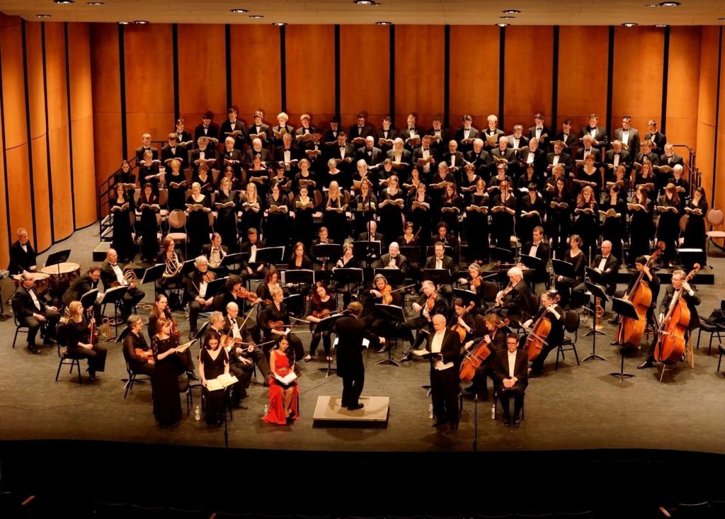 Mendelssohn’s Elijah Performance photograph of full orchestra at River Run Centre, Guelph.