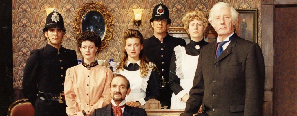 Full colour of the cast from "Angel Street" based on the story "Gaslight". This is the 1991 cast, but the play was also done in 1947 and 1959.