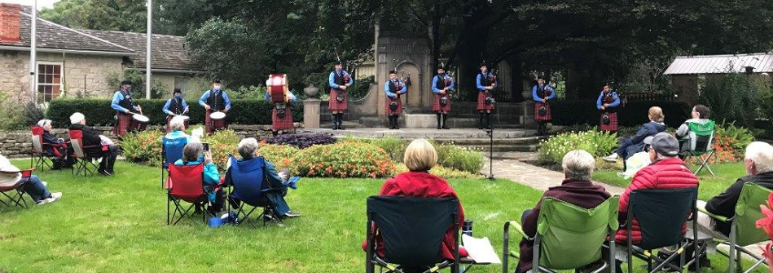 Guelph Pipe Band performing at McCrae House