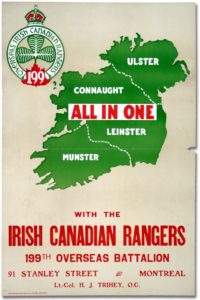 all in one with the IRISH CANADIAN RANGERS vintage ad poster map